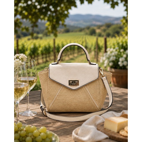 kate spade Handbags - Kate Spade Laurel Wesley Place Bag Convertible Satchel Straw Woven Crossbody